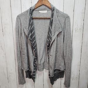 Laurie B. Anthropologie Gray Double Layer Draped